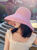 IFOMT Original Plaid Reversible Sun-Protection Bucket Hat
