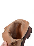 IFOMT Cow Leather Lace-Up Zipper Martin Booties