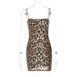 IFOMT Outfit  Leopard Print Sequins Sleeveless Mini Women Dress Autumn Elegant Party Prom Lady Wholesale Dropshippping Casual Clothes