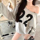 IFOMT Y2K Printed Hoodies Women Sexy Off Shoulder Loose Oversized Tops Female Casual Hoody Chic Korean Autumn Sweatshirts