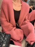 IFOMT Solid Baggy Knit Long Cardigan
