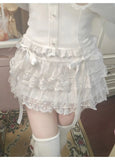 IFOMT Y2k Lace Sweet Girl Korea Summer Skirts Women Clothes White MIni Skirt High waist Loose Grunge Kawaii Cute A-line Fluffy Skirt