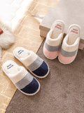 IFOMT Indoor Non-Slip Keep Warm Striped Slippers