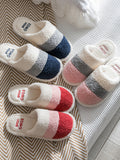 IFOMT Indoor Non-Slip Keep Warm Striped Slippers