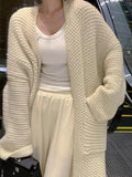 IFOMT Solid Baggy Knit Long Cardigan