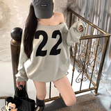 IFOMT Y2K Printed Hoodies Women Sexy Off Shoulder Loose Oversized Tops Female Casual Hoody Chic Korean Autumn Sweatshirts