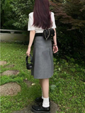 IFOMT Solid Waist Women Pleated Skirt 2023 Summer Preppy Style Female Skirts Street Casual Loose Ladies Folds Faldas De Mujer