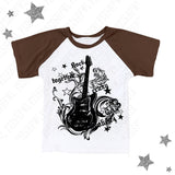 Ifomt Fashion Y2K Fake Two Guitar Print Punk T-shirts Women Slim Goth Street Retro black Tops Dark crop Tops Sexy Clothing 2000s Tops Casual Outfit