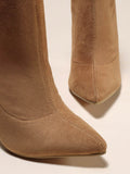 IFOMT Pointed-Toe Solid Color Split-Joint Boots Pumps