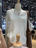 Ifomt Beige Twisted Flower Thin Knitted Sweater Women Preppy Style V-Neck Long Sleeve Jumpers Spring Sweet Cute Sweater Y2K Tops New