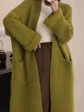 IFOMT Solid Baggy Knit Long Cardigan