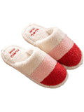 IFOMT Indoor Non-Slip Keep Warm Striped Slippers