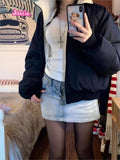 Ifomt 2025 Double-sided Cotton Coats Autumn Winter Jacket Y2k American Vintage Loose Women Coat Stand Collar Warm Zipper Outerwear