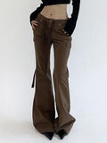 IFOMT Low Waist Slim-Fit Boot-Cut Jeans