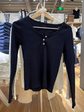 Ifomt Solid Color Gray Ribbred Women T-shirts Spring Fall  Casual Basic Long Sleeve Tee Cotton Blend Tight Y2K Street Tops Woman
