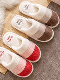 IFOMT Indoor Non-Slip Keep Warm Striped Slippers