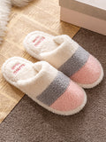 IFOMT Indoor Non-Slip Keep Warm Striped Slippers