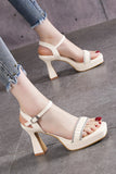 IFOMT Flat buckle platform high heels