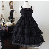 Ifomt Love Organza ~ Sweet Lolita JSK Dress Tiered Cute Mini Party Dress Gothic Y2k Pink Princess Dresses