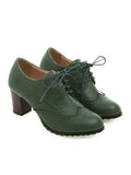 IFOMT Lace-Up Pointed-Toe Split-Joint Pumps