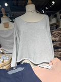 Ifomt Solod Color Gray Long Sleeve Large Collar Autumn Sweater Sweet Knitting Short Pullover Tops Woman Casual Female Clothing