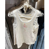 Ifomt Vintage Angel Print Ribbed T Shirt Women Summer Sweet Cute Sleeveless Cotton Short T-shirts Retro Streetwear Y2k Crop Top 2025