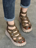 IFOMT Casual Hollow Gladiator Shoes Platform Sandals