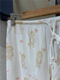Ifomt Cute Angel Baby Print Long Pant Woman Autumn Cotton Drawstring High Waist Casual Straight Trousers Sweet Cartoon Home Sweatpants