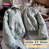 Ifomt 2025 Double-sided Cotton Coats Autumn Winter Jacket Y2k American Vintage Loose Women Coat Stand Collar Warm Zipper Outerwear
