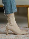 IFOMT Pointed-Toe Split-Joint Zipper Boots Sock Boots