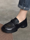 IFOMT Round-Toe Solid Color Square-Toe Shoes