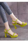 IFOMT Flat buckle platform high heels