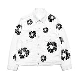 Ifomt Y2k Flower Print Denim Pants Set Women Lapel Button Pocket Coat Zippers Slim Trousers 2025 Spring Fashion Lady 2 Pieces Outfits
