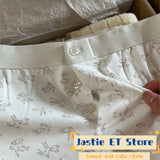 Ifomt Cute Litter Deer Print Homewear Women Shorts Fashion Three Button Tight Casual Summer Shorts 2025 New Slim Y2K Street Trouser