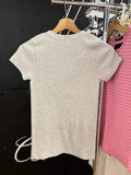 Ifomt New Cute Little Deer Flowers Embroidery T-shirt Woman O-Neck Slim Short Sleeve Cotton Tees Tops Spring Casual Sweet Y2K Tshirts
