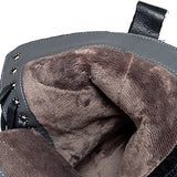 IFOMT Vintage Cow Leather Mid Heels Height Boots
