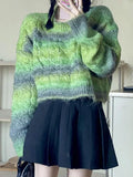 IFOMT Ombre Cable Knit Short Sweater