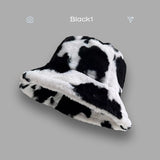 IFOMT Fluffy Cow Plush Bucket Hat