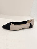 IFOMT Contrast Color Pointed-Toe Split-Joint V-Cut Flat Shoes Flats