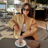 IFOMT Spring Outfits Women's Sequined Bomber Jacket Fall O Neck Long Sleeve Pocket Stretch Hem Sequins Jacket Coat Female Chic Outerwear