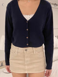 Ifomt Sweet Solid Knitted Women Cardigan V neck Long Sleeve Basic Autumn Winter Clothes Casual Tops Female Vintage Y2K Sweater Jumper