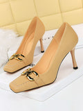IFOMT Shallow Cut Split-Joint Square-Toe Pumps