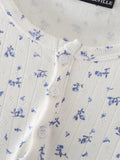 Ifomt Solid Color Blue Cotton Women T-shirts Sweet Chic Slim Long Sleeve Tshirt Top Fall Spring Round Neck 3 Button Y2K Streetwear Tee