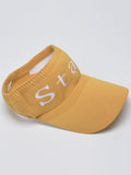 IFOMT Solid Color Letter Print Breathable Sports Sun Protection Hat