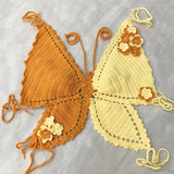 IFOMT Women's Knitted Handwoven Sleeveless Camisole Backless Adjustable Navel Baring Sexy Short Top Butterfly Strappy Top