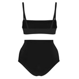 IFOMT White Simple Print Fashion Bikini Swimsuit Two Pieces Tankini Women Holiday Beach Dress Patchwork Women String Bathing Suit