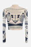 IFOMT Ancient Egyptian Mystique Symbol Crop Top