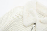 IFOMT Astrid Faux Fur Crop Knitted Jacket