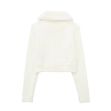 IFOMT Astrid Faux Fur Crop Knitted Jacket