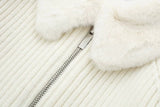 IFOMT Astrid Faux Fur Crop Knitted Jacket